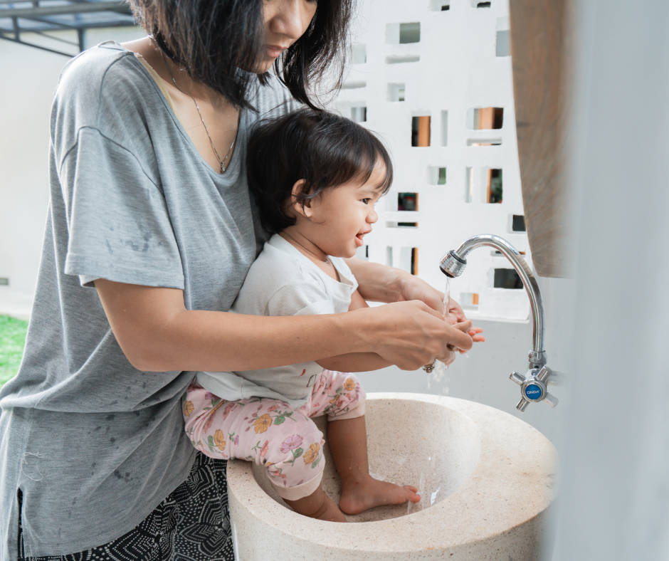 Mom and Baby Washing Hands