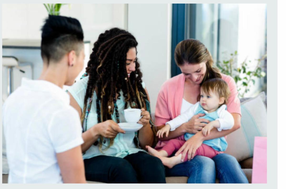 three women and small child